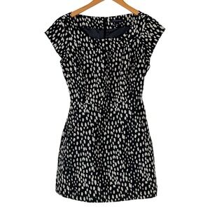 Banana Republic Polka Dot Dress Sz 6 Cap Sleeve Pockets Mini Mod Office Business